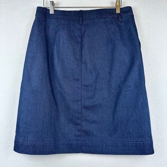 Brooks Brothers Button Denim Chambray Skirts Size 6 Casual Preppy Pinup Classy - Picture 10 of 12